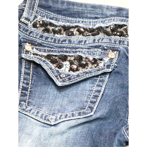Miss me jeans Easy Boot low rise size 29 sequin embellished - Picture 7 of 11